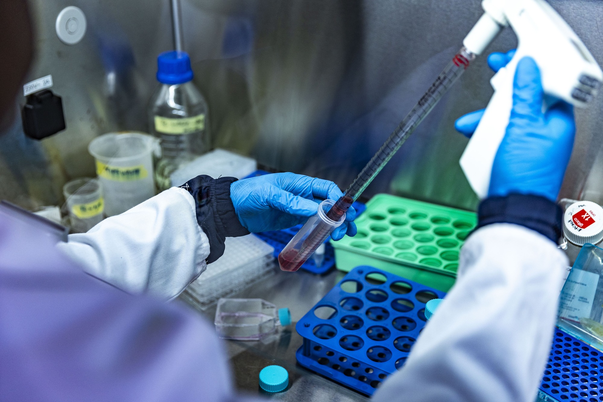 Scientist performing an experiement