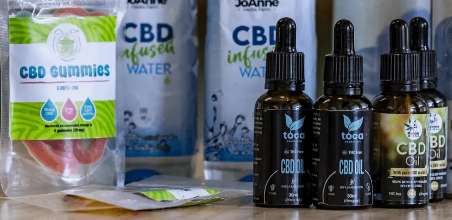 CBD products on display