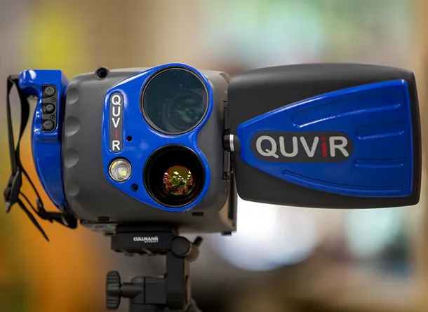 Blue and black camera