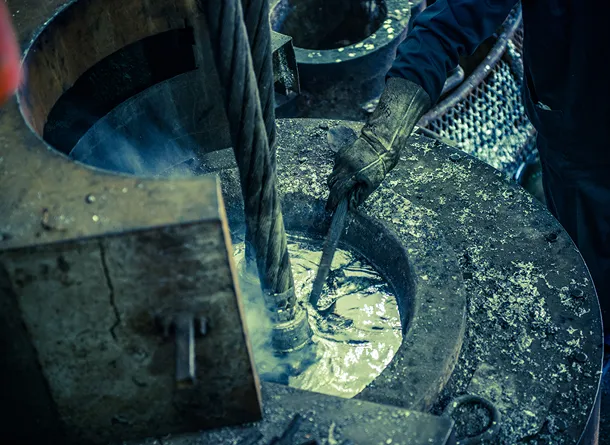 Technician performing service