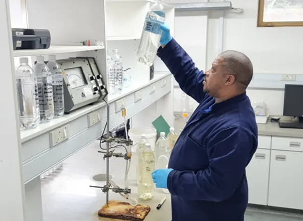 Scientist testing water