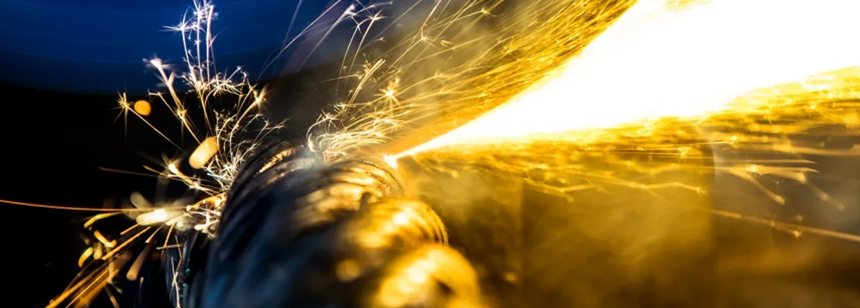 Sparks coming off from rope