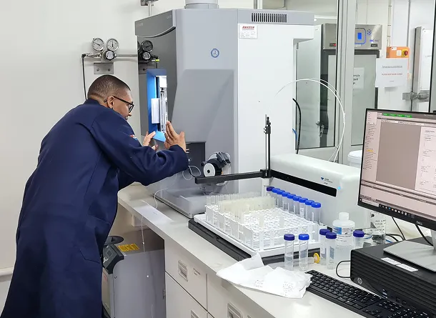 Scientist performing tests