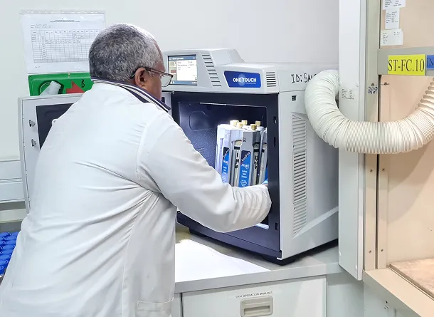 Scientist performing tests