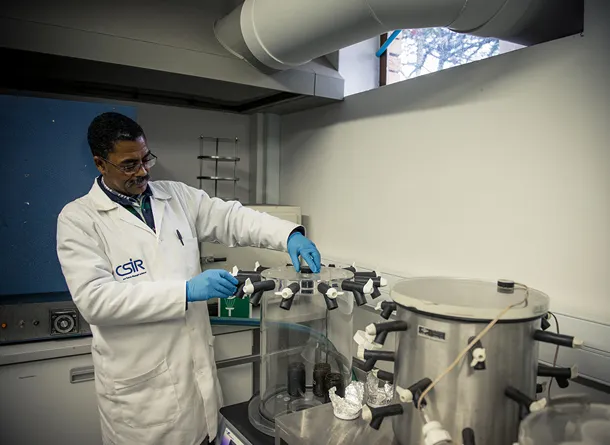 Scientist performing tests