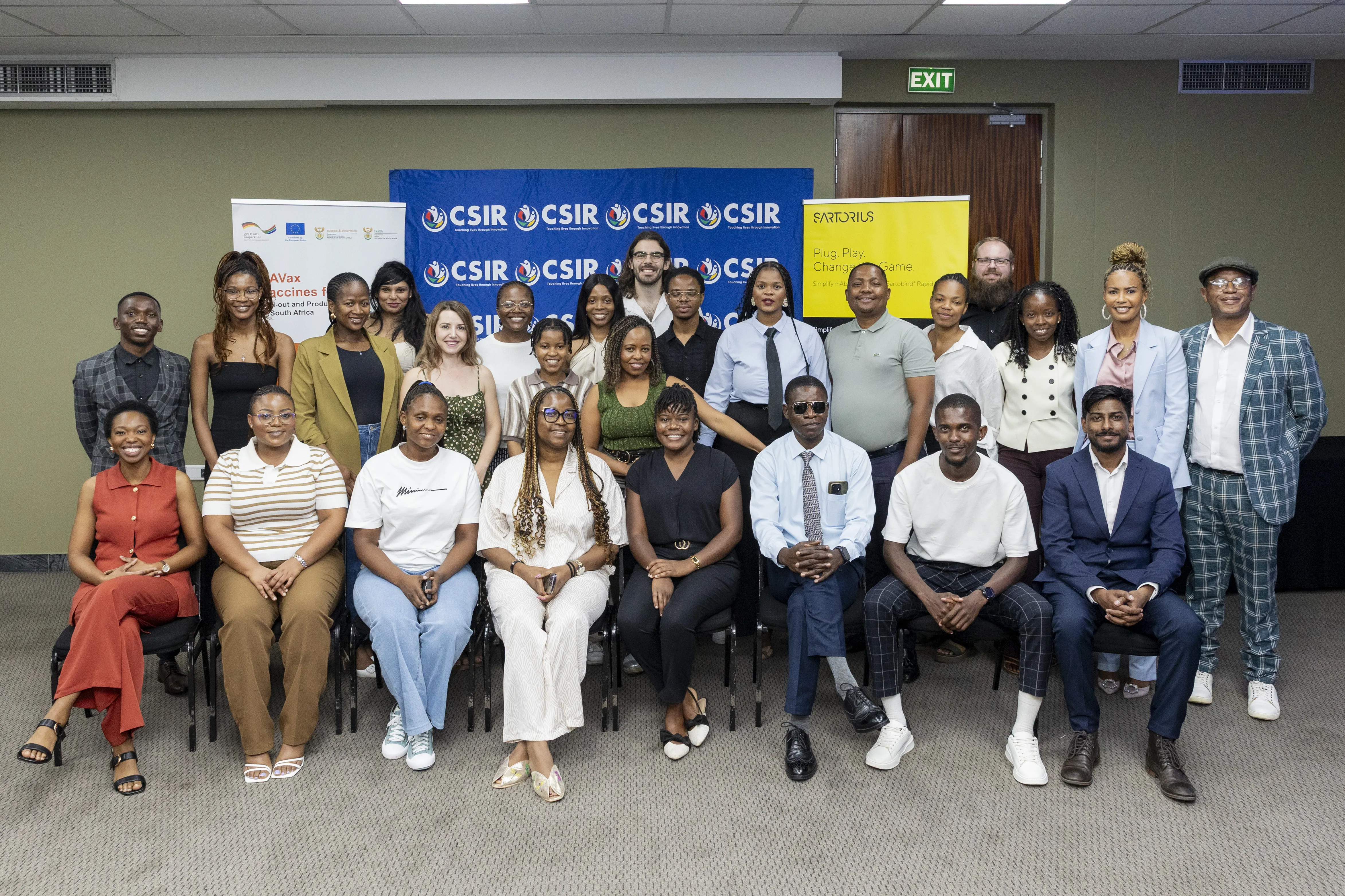 A Biomanufacturing and GMP cohort at their graduation ceremony at the CSIR ICC
